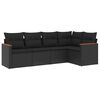 vidaXL sofas&aelig;t til haven 5 dele med hynder polyrattan sort