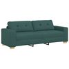 vidaXL Sofa 3 pcs Mørkegrøn Linned-blandet stof