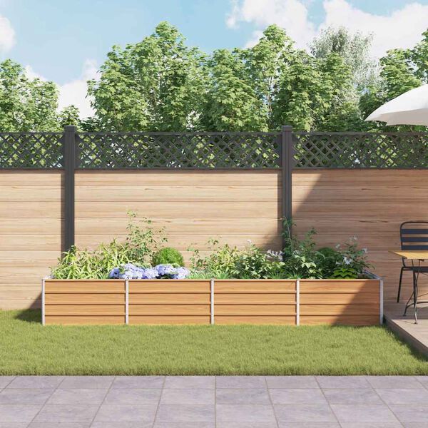 vidaXL højbed 320x80x45 cm galvaniseret stål sølvfarvet