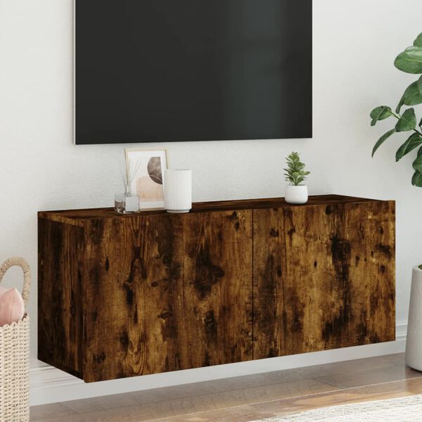 vidaXL v&aelig;gh&aelig;ngt tv-bord 100x30x41 cm r&oslash;get egetr&aelig;sfarve