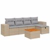 vidaXL havesofas&aelig;t 6 dele med hynder polyrattan beige