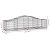 vidaXL buede gabionkurve 11 stk. 200x50x40/60 cm galvaniseret jern