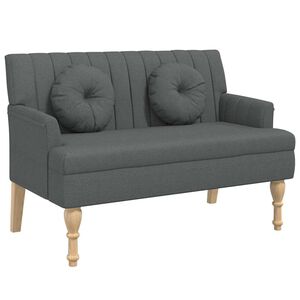 vidaXL b&aelig;nk med hynder 113x64,5x75,5 cm stof m&oslash;rkegr&aring;