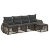 vidaXL Havesofa S&aelig;t 5 stk. Gr&aring; og M&oslash;rkegr&aring; polyrattan