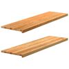 vidaXL vindueskarme 2 stk lysebrun 140x40x2 cm massivt egetr&aelig;