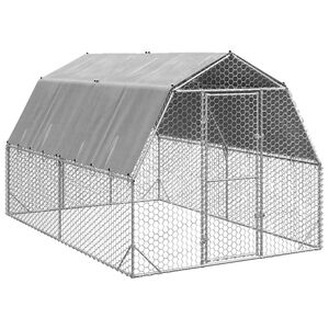 vidaXL h&oslash;nseg&aring;rd med tag 2,5x4x2,25 m galvaniseret st&aring;l
