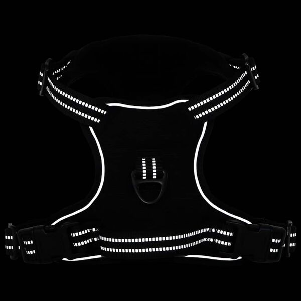 vidaXL hundesele med refleksstriber str. L justerbar sort