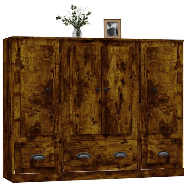 vidaXL h&oslash;jskab 3 stk. konstrueret tr&aelig; r&oslash;get egetr&aelig;sfarve