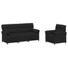 vidaXL Sofa S&aelig;t 2 stk. Sort Stof