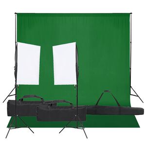 vidaXL fotostudies&aelig;t med lampes&aelig;t og baggrund
