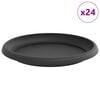 vidaXL Rund Blomsterbakke 24 stk. Sort &Oslash; 21,5 x 2,5 cm Plastik