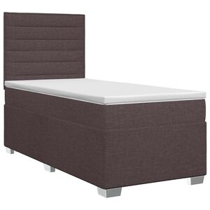 vidaXL Boxmadras med topmadras M&oslash;rk Brun 80 x 200 cm Stof