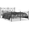 vidaXL sengeramme med sengegavl og fodg&aelig;rde 137x190 cm metal sort