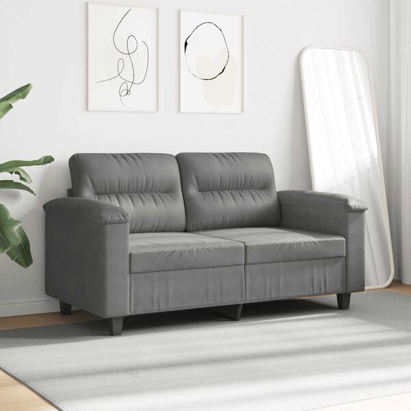 vidaXL 2-personers sofa 120 cm mikrofiberstof m&oslash;rkegr&aring;