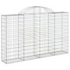 vidaXL buet gabionkurv 200x30x120/140 cm galvaniseret jern