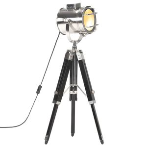vidaXL gulvlampe med trefod 69 cm massivt mangotr&aelig; sort