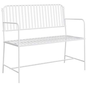 vidaXL Haveb&aelig;nk Simpel Hvid 103,5 x 51,5 x 90 cm St&aring;l