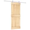 vidaXL Skyded&oslash;r Natur og hvid 80 x 210 cm Massivt Fyrretr&aelig;