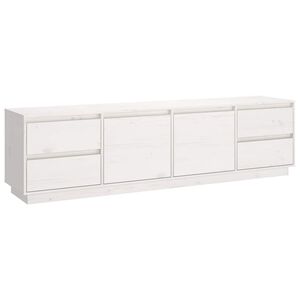 vidaXL tv-bord 176x37x47,5 cm massivt fyrretr&aelig; hvid