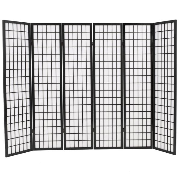 vidaXL foldbar 6-panels rumdeler japansk stil 240 x 170 cm sort