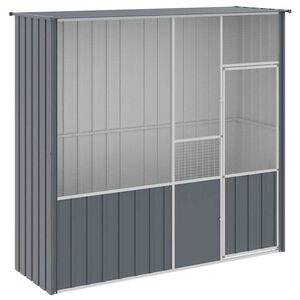 vidaXL fuglebur 215x78x200 cm galvaniseret st&aring;l antracitgr&aring;