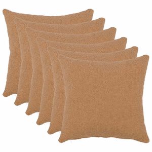 vidaXL Pudebetr&aelig;k 6 pcs HEERLEN Beige 30 x 30 cm Boucl&eacute;