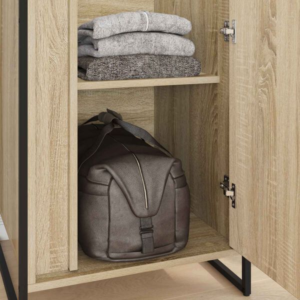 vidaXL Warderobe med d&oslash;r 2 pcs Sonoma 50 x 50 x 200 cm Konstrueret tr&aelig;