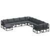 vidaXL Havesofa S&aelig;t 11 pcs Sort Aluminium