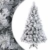 vidaXL Kunstigt Hinged Juletr&aelig; 180 cm PVC og metal Gr&oslash;n og Hvid
