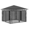 vidaXL pavillon med myggenet 3x3x,2,73 m 180 g/m&sup2; antracitgr&aring;