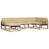 vidaXL Udend&oslash;rs sofagruppe med pude 6 pcs Hvid og Beige