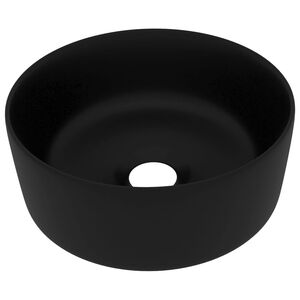 vidaXL luksuri&oslash;s h&aring;ndvask 40x15 cm rund keramik mat sort