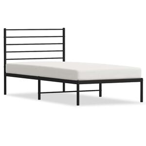 vidaXL sengeramme med sengegavl 75x190 cm metal sort