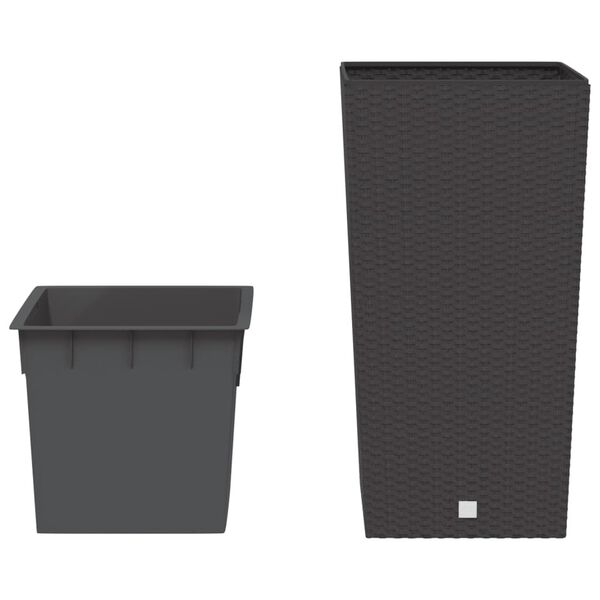 vidaXL plantekrukke 21/49 l udtagelig indsats PP rattanlook brun