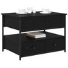 vidaXL Sofabord med skuffe Sort eg 70 x 50 x 54,5 cm Konstrueret tr&aelig;