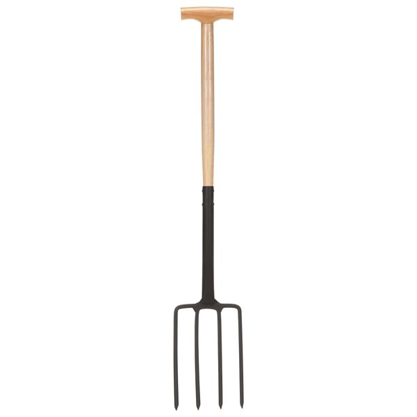 vidaXL haveredskabssæt 4 dele T-greb stål og hårdttræ