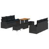 vidaXL Havesofa S&aelig;t 9 stk. Sort polyrattan