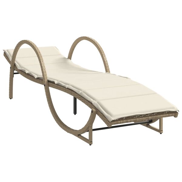 vidaXL liggestole 2 stk. med bord polyrattan beige