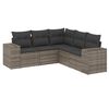 vidaXL sofas&aelig;t 5 dele med hynder polyrattan gr&aring;
