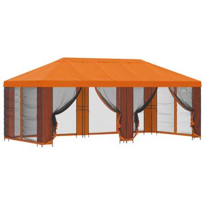 vidaXL Pavillon med sidetapper 6 x 3 m Orange Polyester og St&aring;l 190