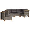 vidaXL sofas&aelig;t 5 dele med hynder polyrattan gr&aring;