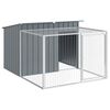 vidaXL hundehus med l&oslash;beg&aring;rd antracit 153x194x110 cm galvaniseret st&aring;l