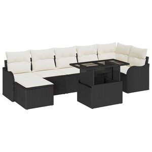 vidaXL Havesofa S&aelig;t 8 stk. Sort [Syntetisk]: Poly Rattan