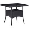 vidaXL udend&oslash;rs spisebord polyrattan og glas sort