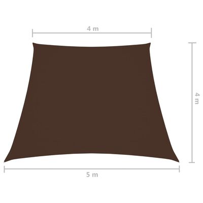 vidaXL solsejl 4/5x4 m oxfordstof trapezfacon brun