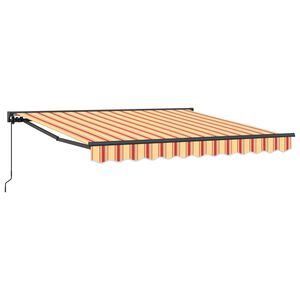 vidaXL Manuel Markise 3,5 x 2,5 m Gule og orange striber