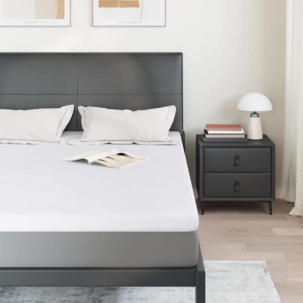 vidaXL Madras topper Hvid 140 x 200 cm Jacquard stof