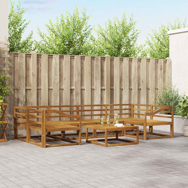 vidaXL Udend&oslash;rs sofagruppe 7 pcs Naturfarvet Massivt Akacietr&aelig;