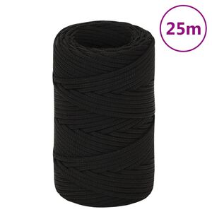 vidaXL arbejdsreb 2 mm 25 m polyester sort
