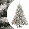 vidaXL Kunstigt juletr&aelig; med julekugle 120 cm 150 LED'er Varm hvid